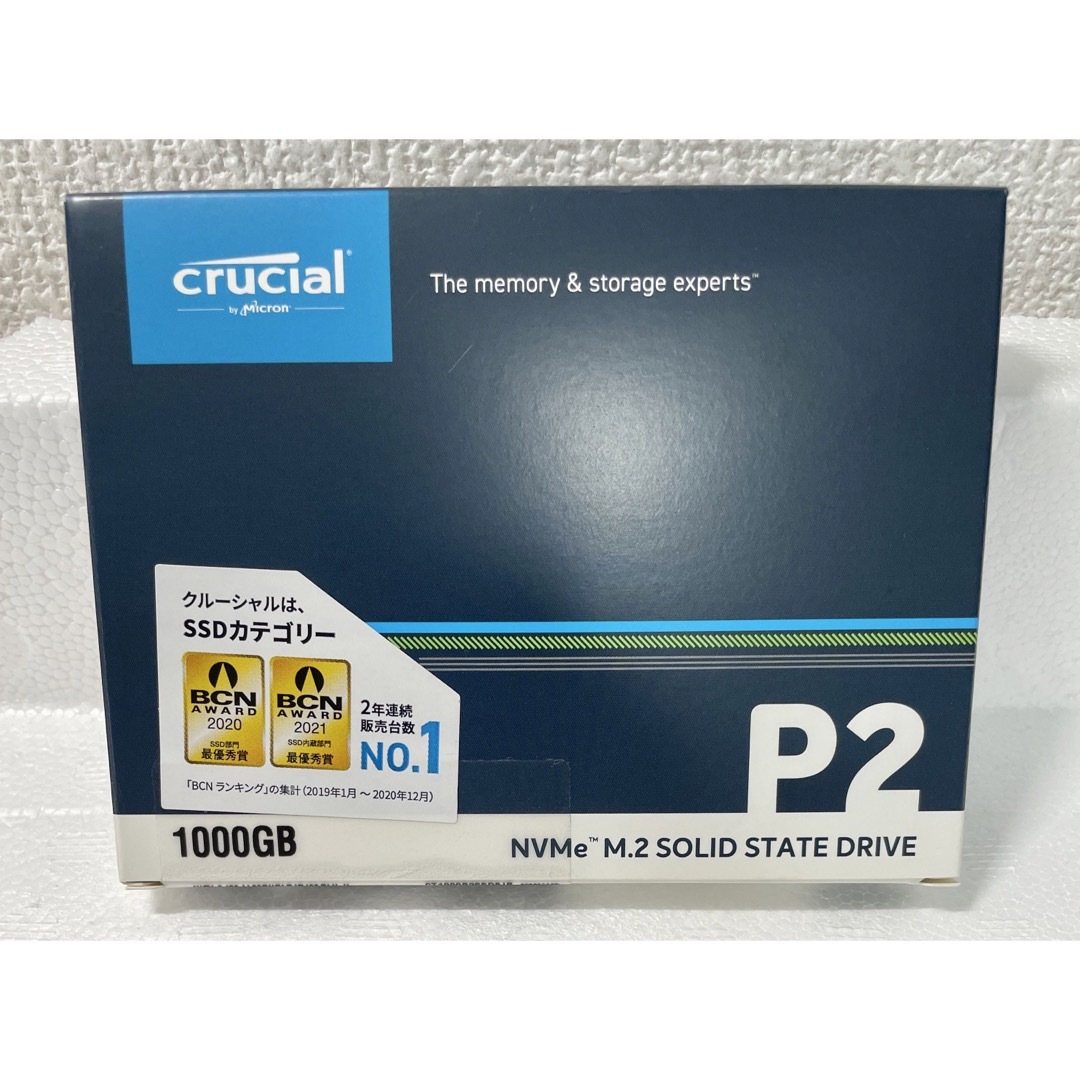 crucial(クルーシャル)の【新品未使用】Crucial M2 1TB SSD CT1000P2SSD8JP スマホ/家電/カメラのPC/タブレット(PCパーツ)の商品写真