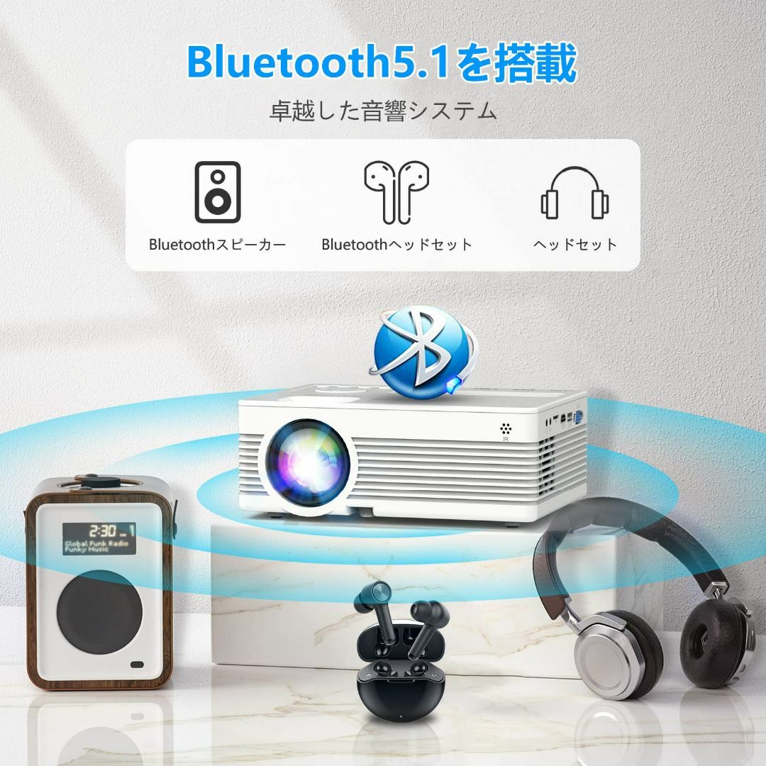 プロジェクター 小型 11000LM 4K対応フルHD1080P 5G WIFIの通販 by