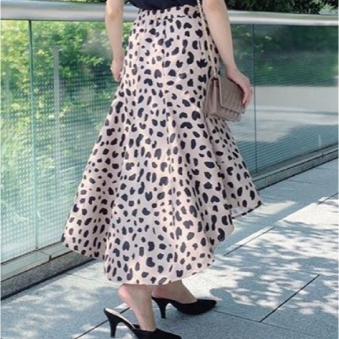 rienda(リエンダ)のrienda リエンダ Back Flare Leopard JW SK レディースのスカート(ひざ丈スカート)の商品写真