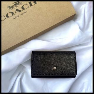 コーチ(COACH)の新品☆大人気【COACH 】メンズ キーケース キーリング 5連 ブラック黒 (キーケース)