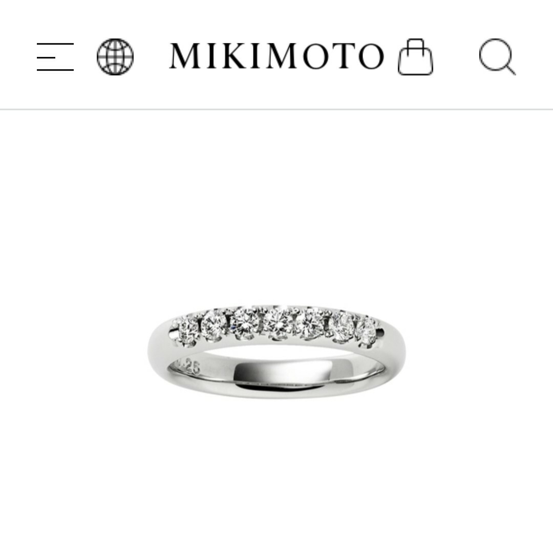 MIKIMOTO(ミキモト)のミキモト ダイヤモンド エタニティ リング Pt950 0.25ct 4.6g レディースのアクセサリー(リング(指輪))の商品写真