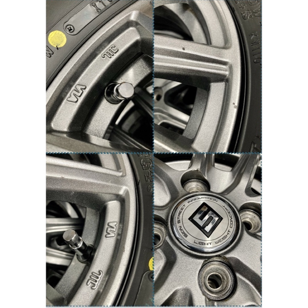 51軽トラ箱バン用145R126PR新品タイヤ4本と中古美品ホイールとナット付