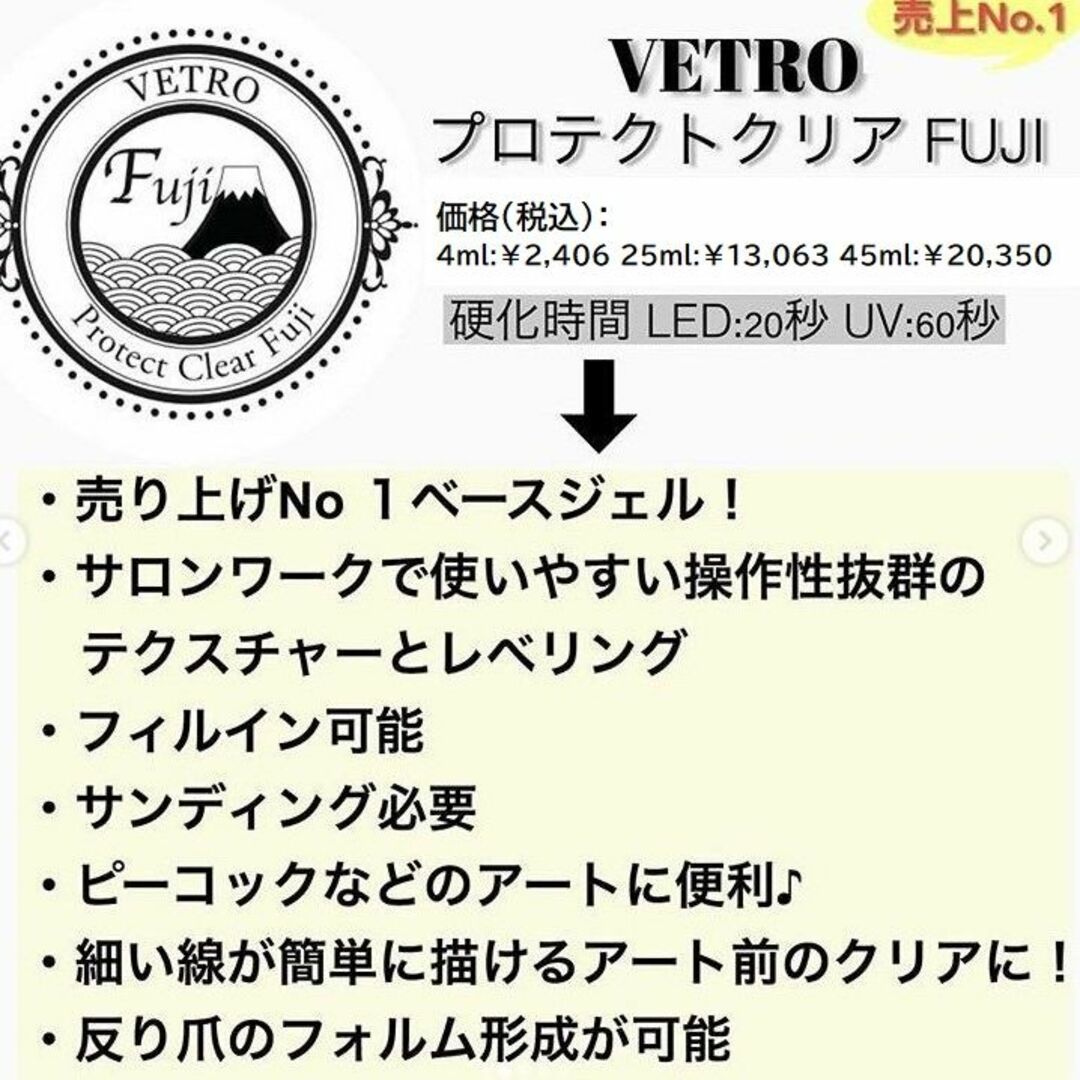 新品新作 ☆FJ25新品☆VETROプロテクトクリアフジFUJIベースジェル25ml