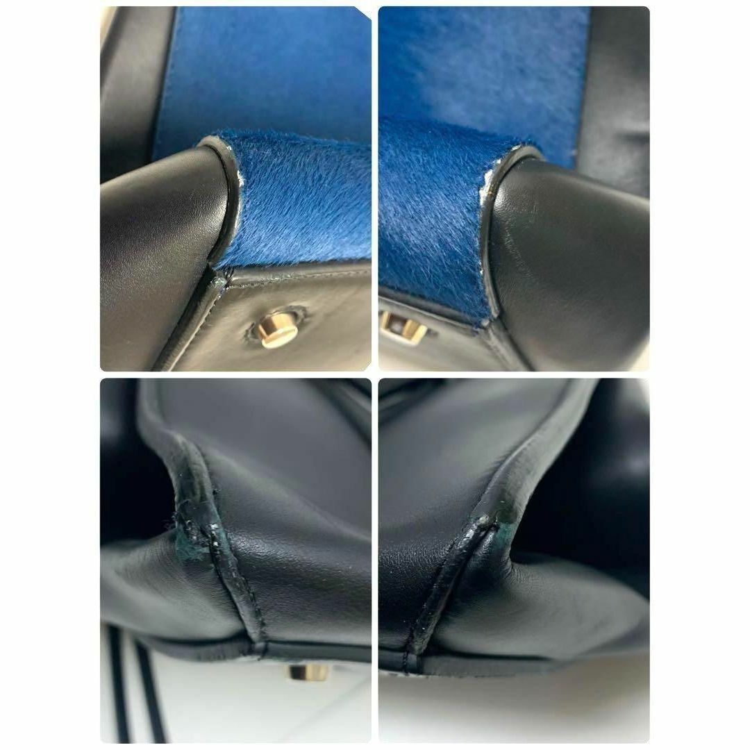 美品】CELINE セリーヌ エッジ レザー ハラコ ハンドバッグ レディース