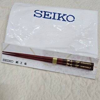 セイコー(SEIKO)の非売品　ノベルティ　SEIKO　セイコー　八角箸　桜　臙脂色　22.5cm(ノベルティグッズ)