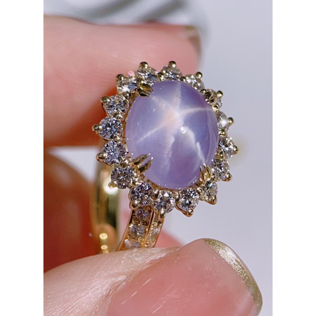 天然 スター サファイア ダイヤ リング2.459ct k18 ¥ 【SALE/85%OFF 天然 スター サファイア ダイヤ リング2.459ct k18 ¥ 【SALE/85%OFF