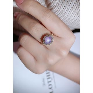 天然 スター サファイア ダイヤ リング6.32ct k18 ¥