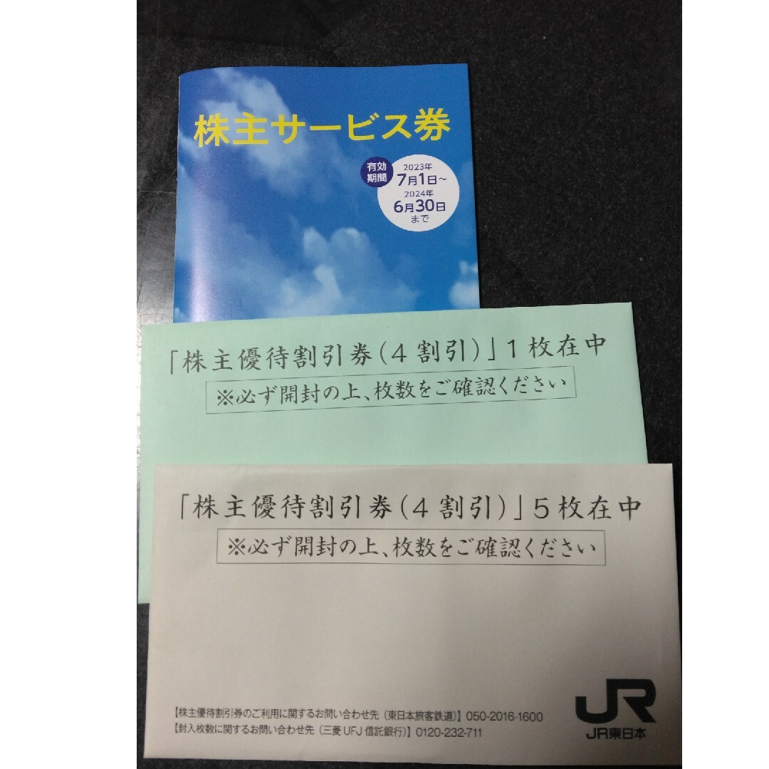 JR東日本　4割引券6枚+サービス券