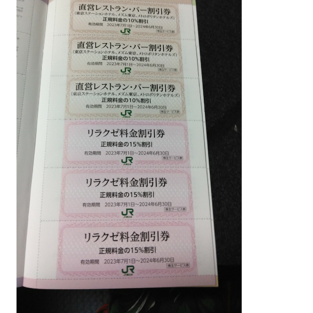 JR東日本　4割引券6枚+サービス券 4