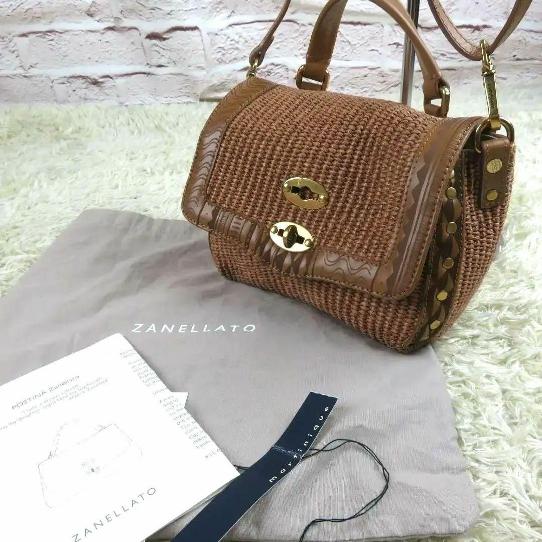 極美品》ザネラート ショルダーバッグ POSTINA BABY カゴバッグ かご