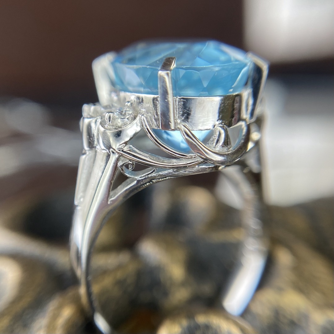 『専用です』天然サンタマリアアクアマリン ダイヤモンド 計6.62ct PT レディースのアクセサリー(リング(指輪))の商品写真