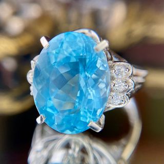 『専用です』天然サンタマリアアクアマリン ダイヤモンド 計6.62ct PT(リング(指輪))