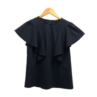 エムプルミエ ブラック M-Premier BLACK カットソー フリル 紺(カットソー(半袖/袖なし))