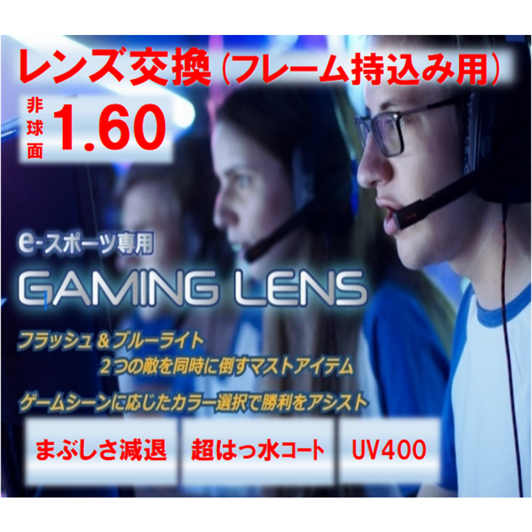 No.448【レンズ交換】eスポーツ専用単焦点1.60非球面【百均でもOK】