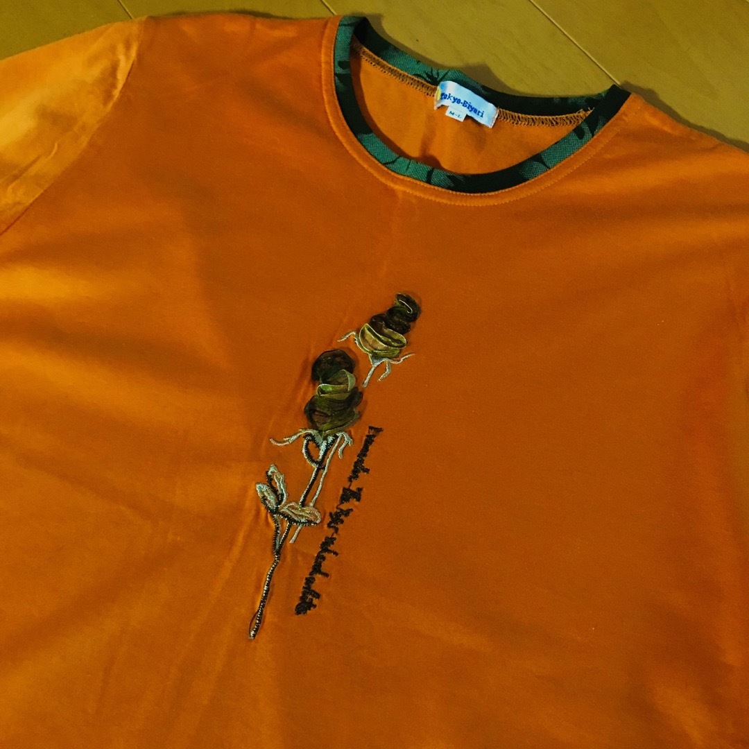 【美品】オレンジ Tシャツ ミセス  綿100% コットン レディースのトップス(Tシャツ(半袖/袖なし))の商品写真