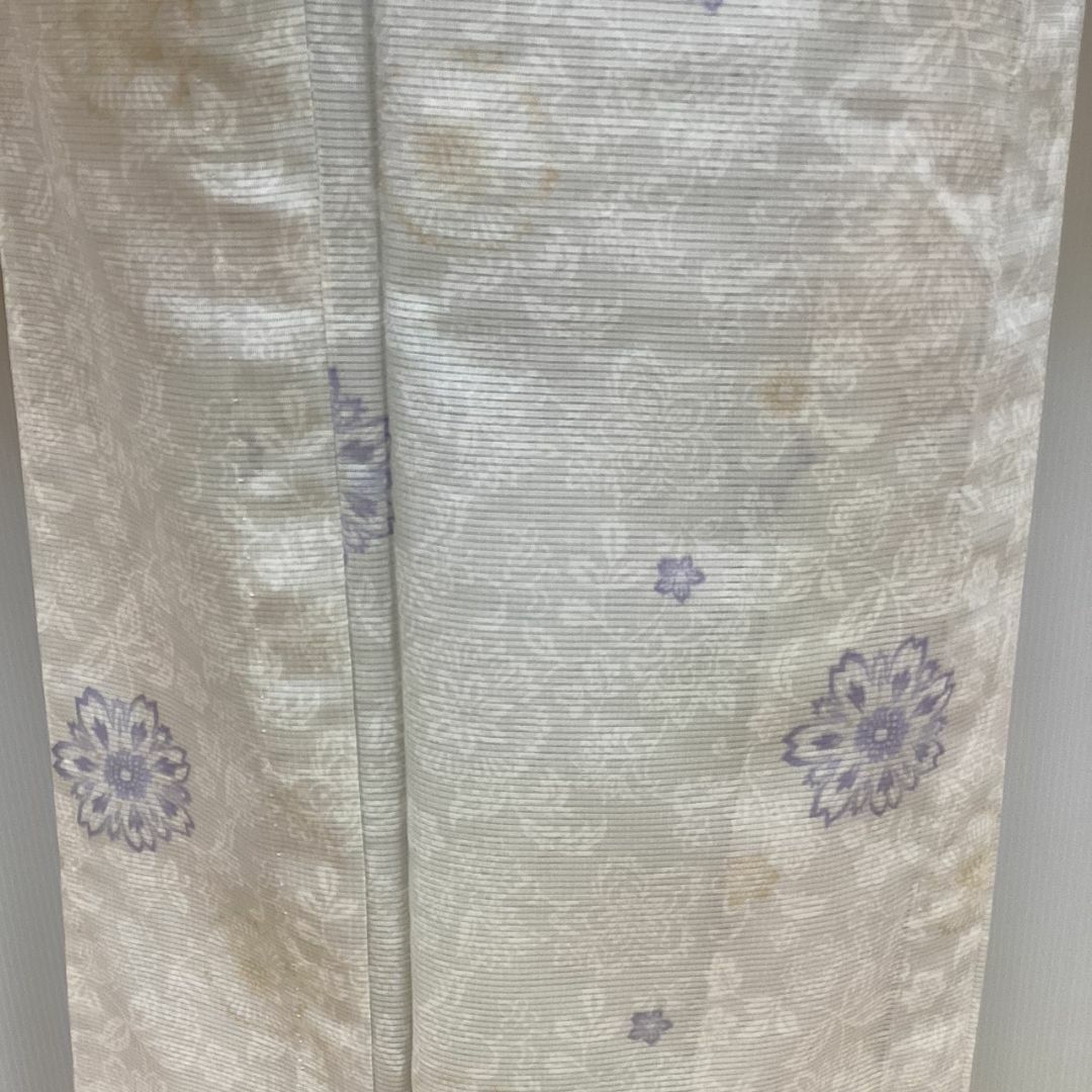 洗える着物 絽夏物小紋 お仕立て上がり オフホワイト花柄 wk992tの通販 
