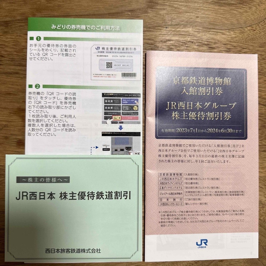 JR西日本グループ株主優待 鉄道割引 各種割引券