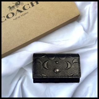 コーチ(COACH)の新品・未使用 【COACH】コーチ  キーケース メンズ ブラック シグネチャー(キーケース)