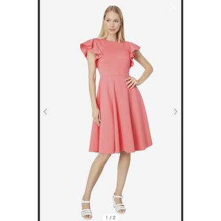 ケイトスペードニューヨーク(kate spade new york)のケイトスペード kate spade new york ピンク　ワンピース 0(ひざ丈ワンピース)