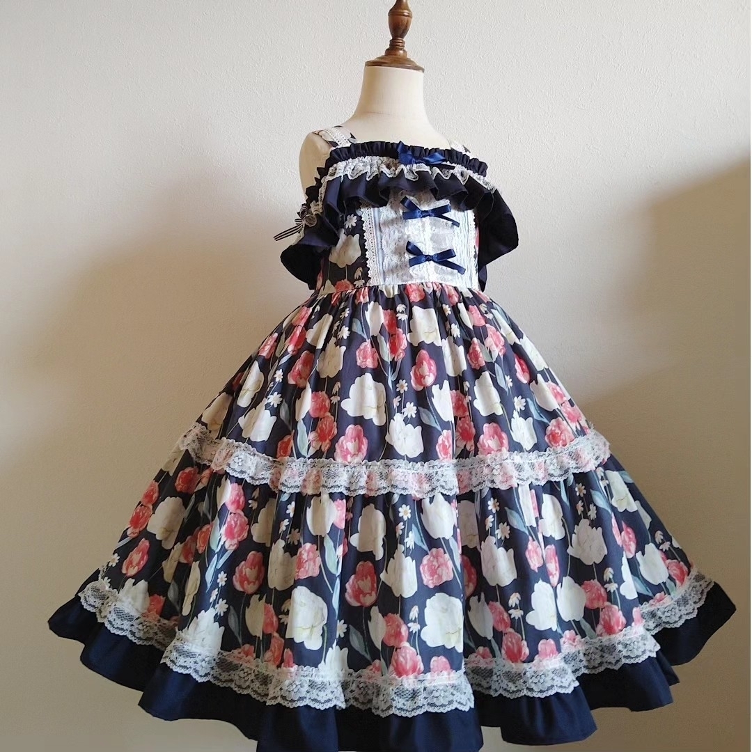 チューリップのオフショルワンピース130cm キッズ/ベビー/マタニティのキッズ服女の子用(90cm~)(ワンピース)の商品写真