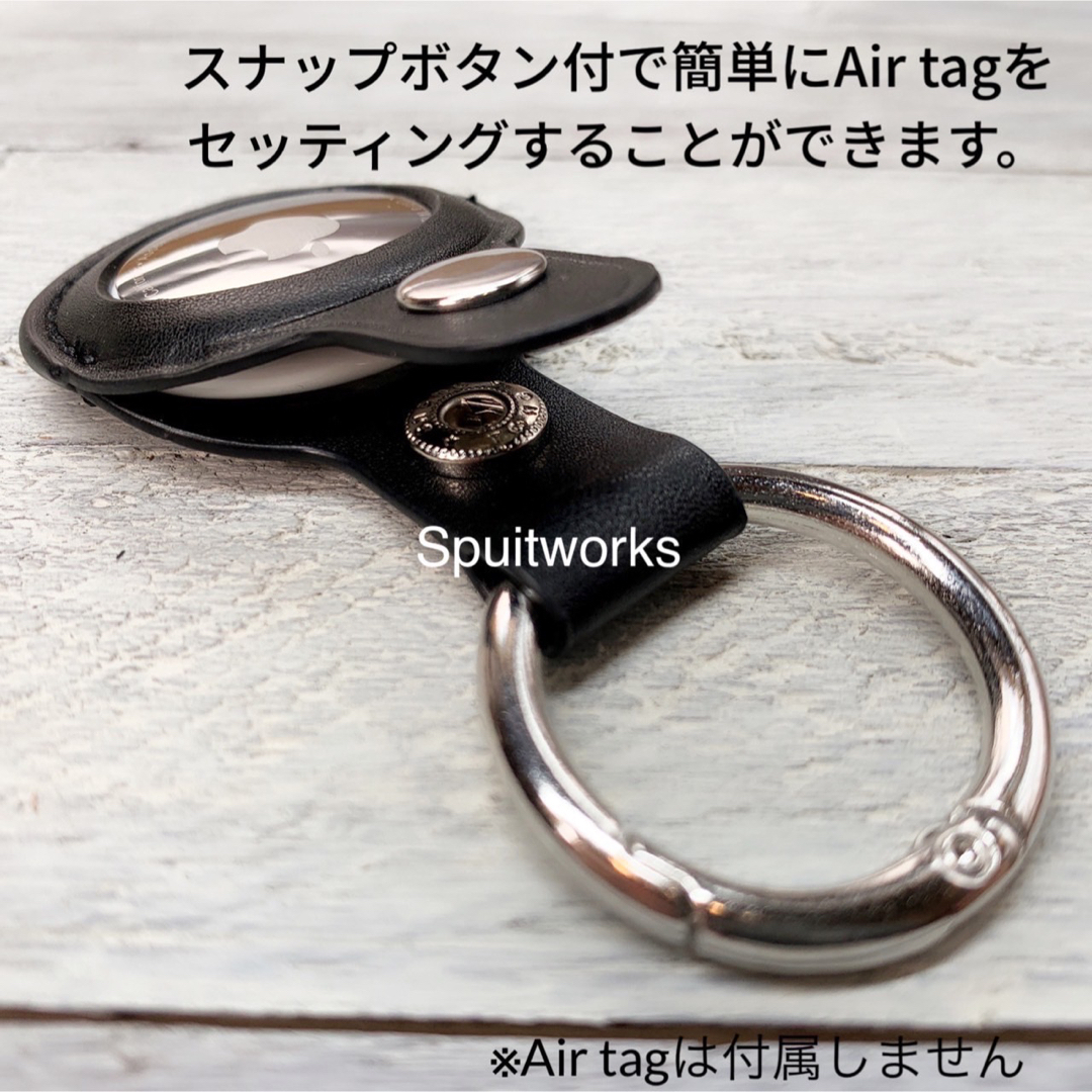 Apple(アップル)のApple air tagケース　レザー　ブラック　2個セット スマホ/家電/カメラのスマホアクセサリー(その他)の商品写真