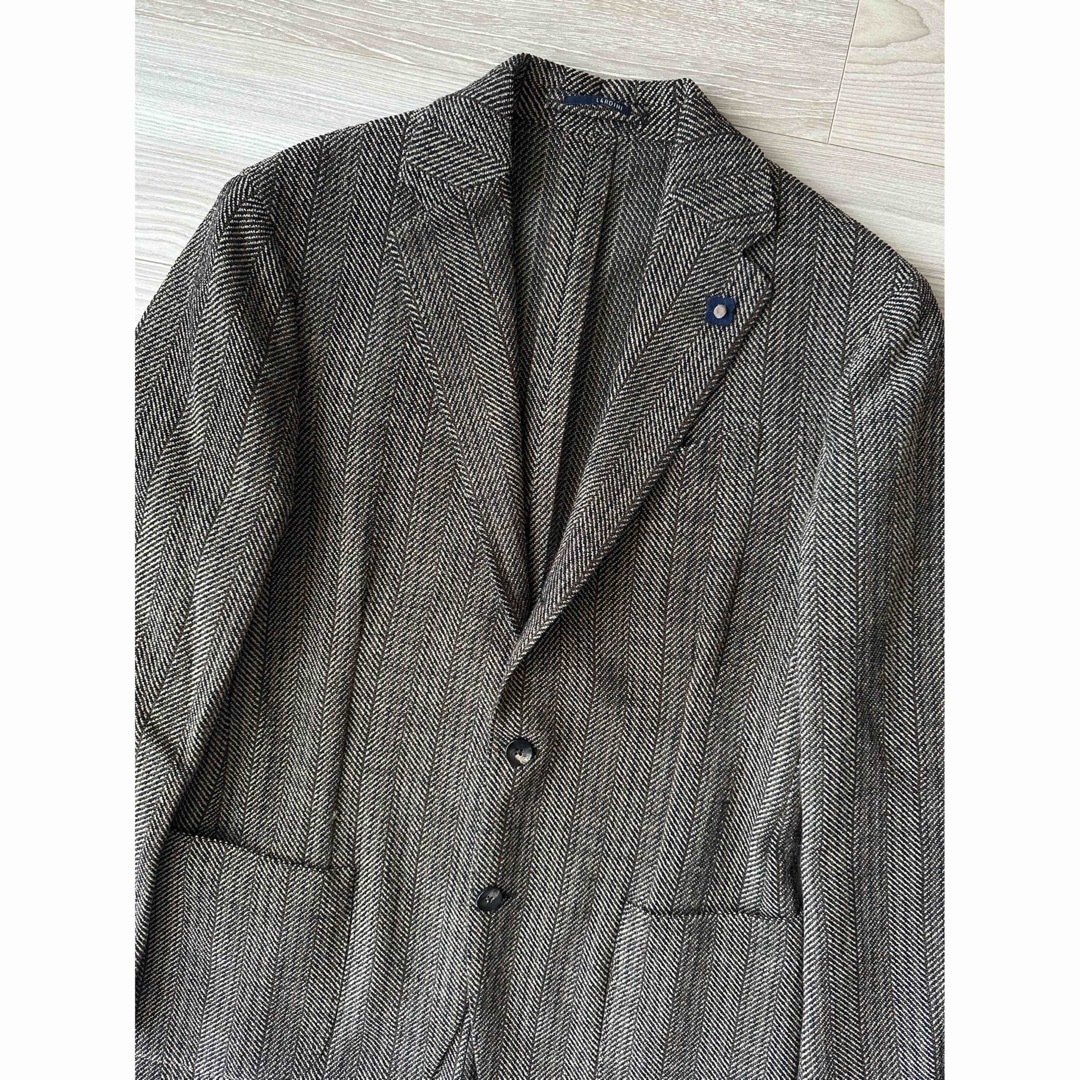 定価13,7万円 ラルディーニ ジャケット ヘリンボーン柄 最新タグ BROWN