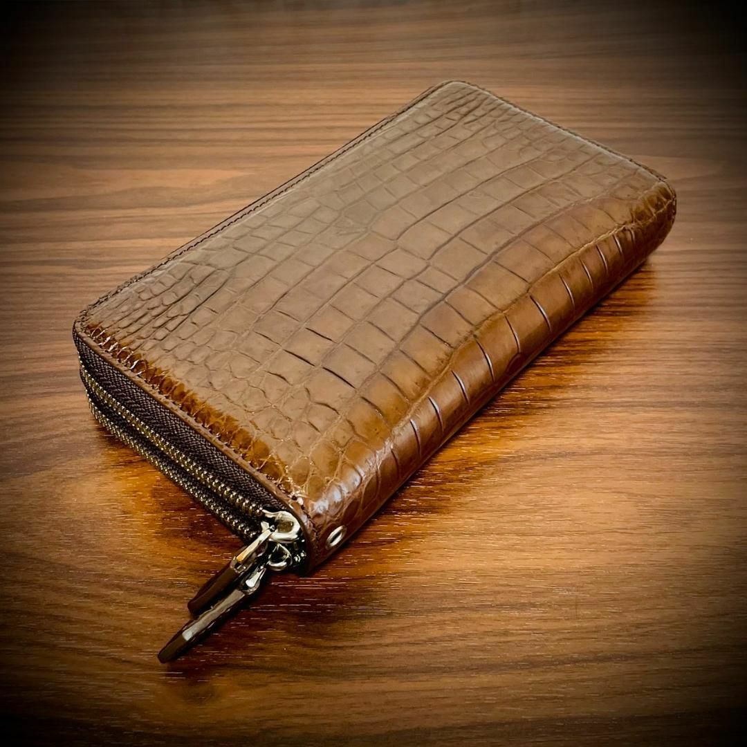 クロコダイル ダブルファスナー 財布 長財布 ダブルジップ 証明 クロコダイル ダブルファスナー 財布 長財布 ダブルジップ 証明