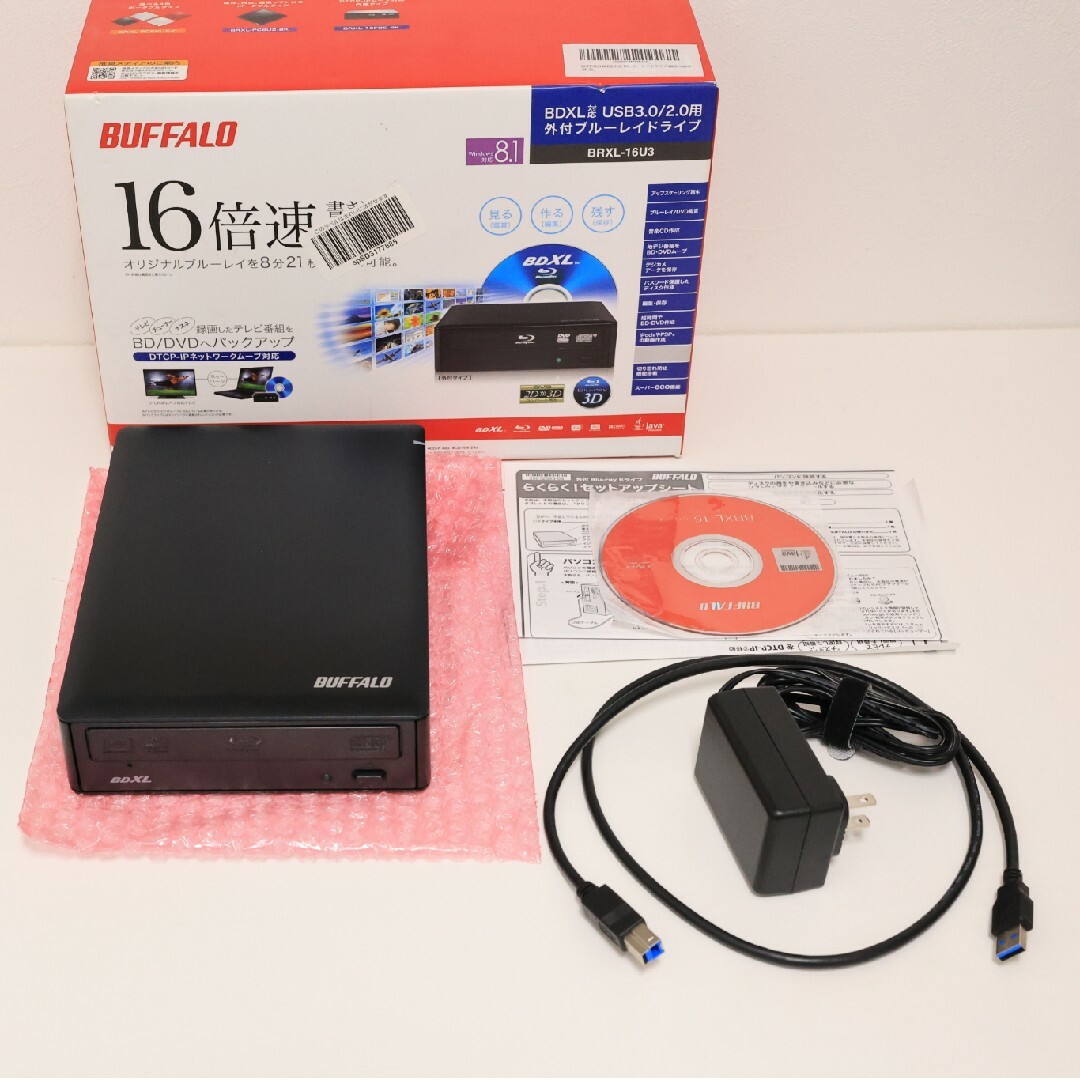 BUFFALO BDXL対応 USB3.0用 外付けブルーレイドライブ BRXL-16U3 i8my1cf