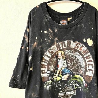 【人気定番】ハーレーダビッドソン　両面ビッグプリントTシャツ　白　M257