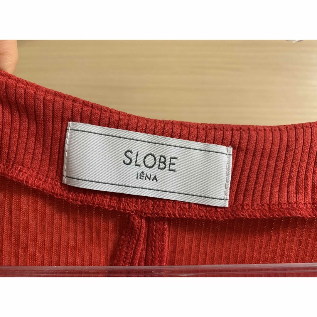 SLOBE IENA(スローブイエナ)のIENA SLOBE リブTシャツ(5分袖) 赤 レディースのトップス(カットソー(半袖/袖なし))の商品写真