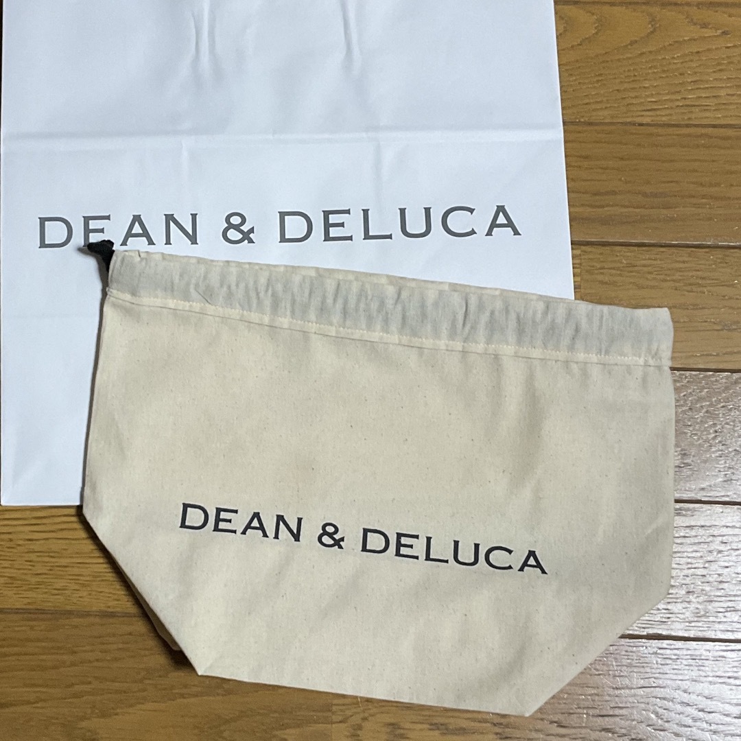 DEAN&DELUCAメッシュトートバッグSシトラスイエローとロゴ入り巾着 2