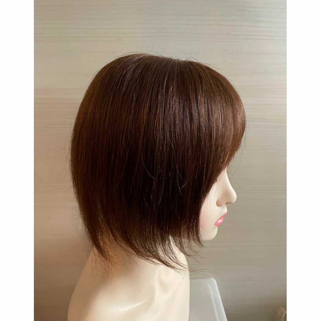 ❤ 新品 高品質 艶髪全人毛 10×12 ストレート 部分ウイッグ25 明茶