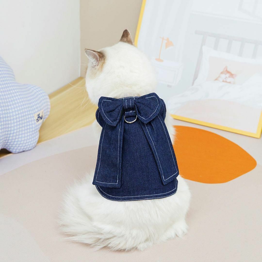 犬服　ペットウェア　デニム　フリフリ　りぼん その他のペット用品(犬)の商品写真