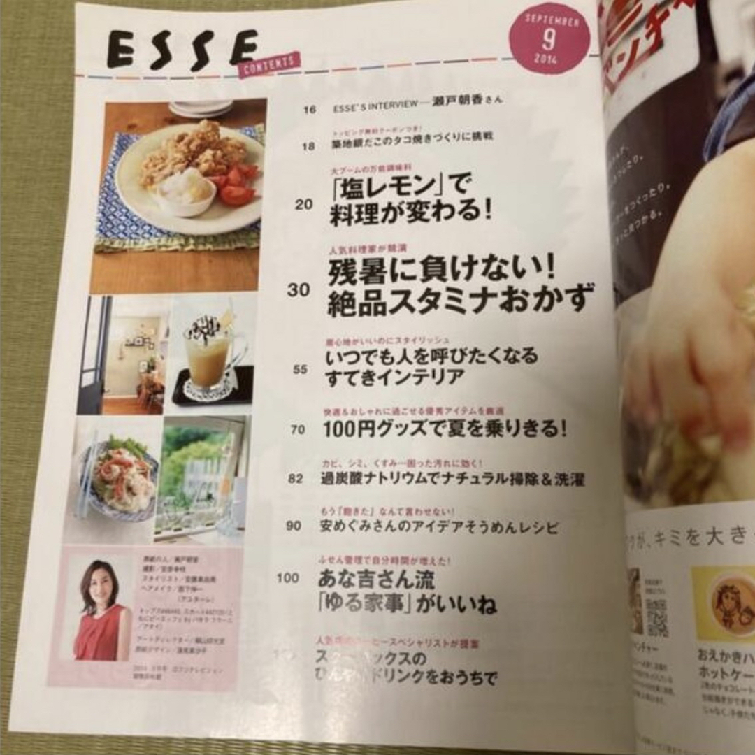 ESSE (エッセ) 2014年 09月号　塩レモン、100均、スタミナおかず エンタメ/ホビーの雑誌(料理/グルメ)の商品写真