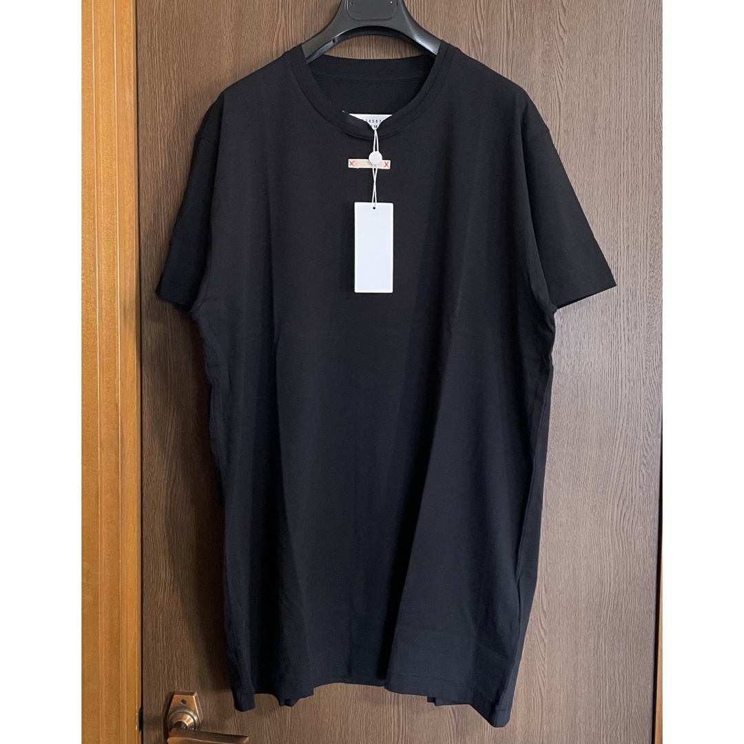 黒L新品 メゾン マルジェラ パッチ ロング Tシャツ 半袖 ブラック メンズ