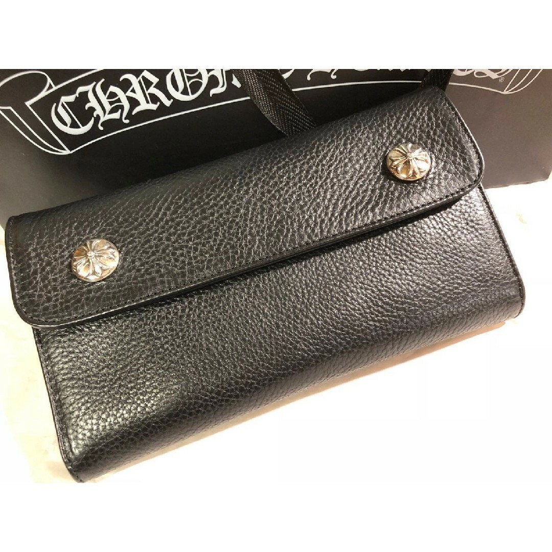 CHROME HEARTS  クロムハーツ　ウェーブウォレット　長財布　ゴールド