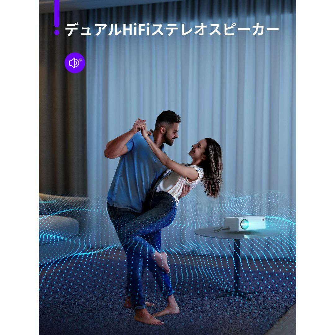 プロジェクター WiFi AKIYO 8000LM ネイティブ 1080P フルの通販 by