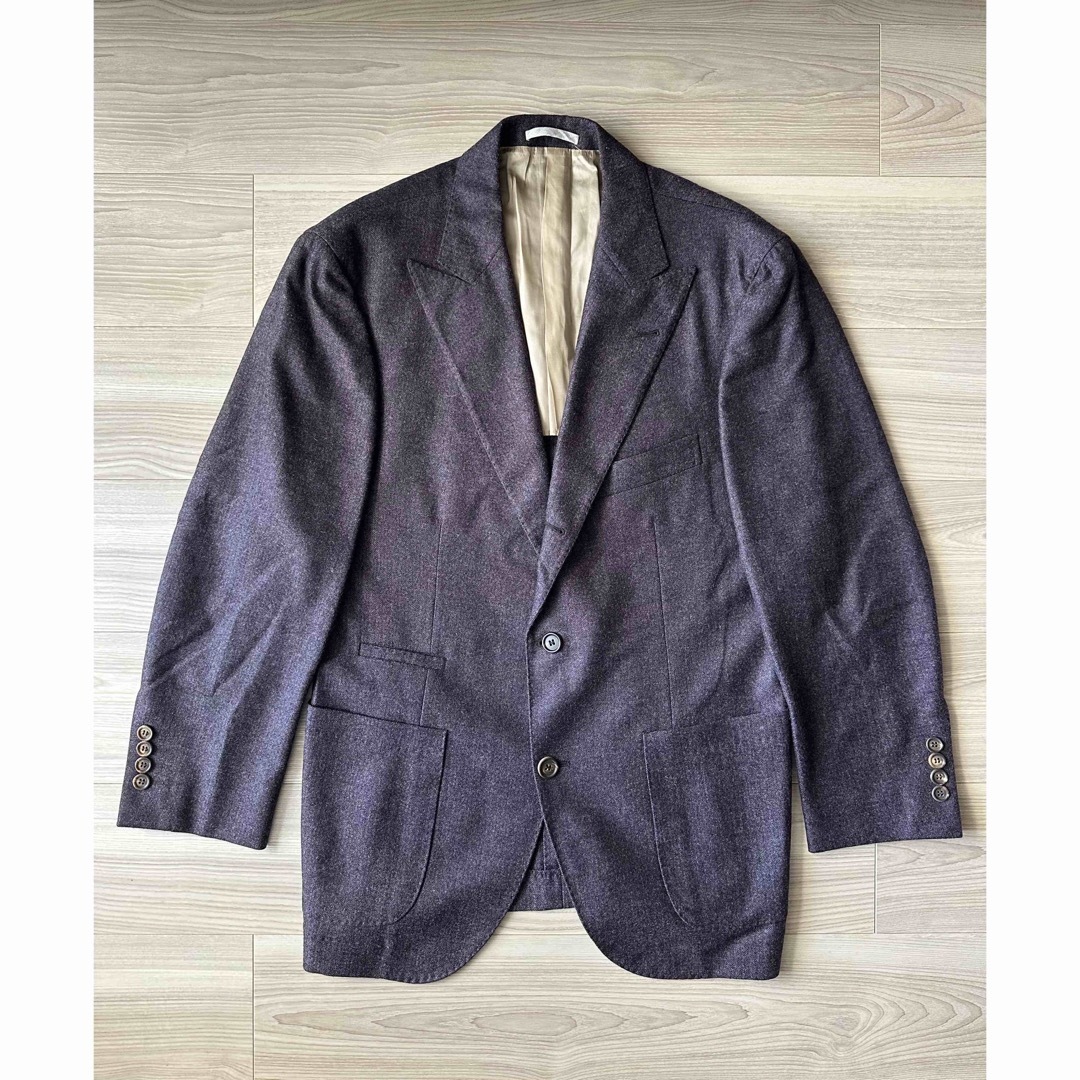 公式 Backside 41点 定価34，6万円 テーラード OversizedSingleJacket 新品 ブルネロクチネリ  テーラードジャケット(メンズ)の通販 Gabardine ブルネロクチネリ お歳暮 ジャケット カシミア シルク混 50 ジャケット/アウター