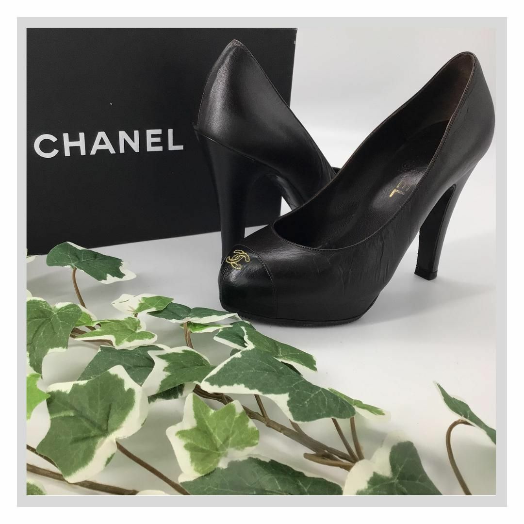 CHANEL - シャネル ココマーク パンプス 23.5cm パンプス 黒 ブラック