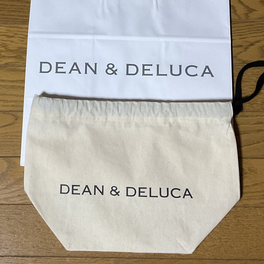 DEAN&DELUCAメッシュトートバッグSシトラスイエローとロゴ入り巾着 1