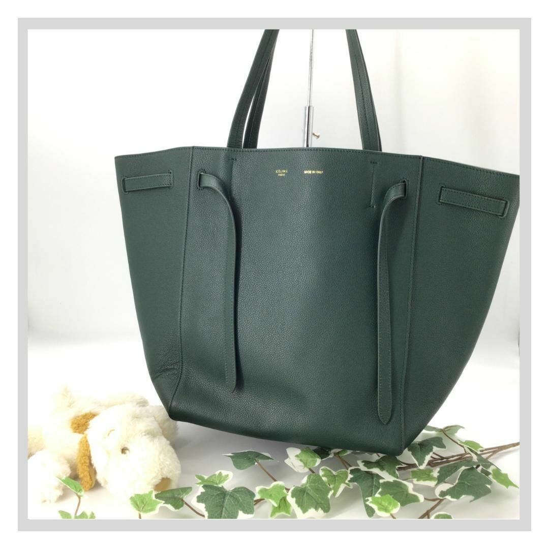 CELINE セリーヌ カバファントム トートバッグ カーキ レザー - www