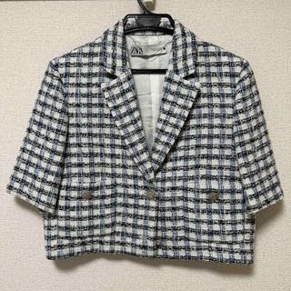 ZARA チェック柄ダブルフェイスジャケット　テーラード