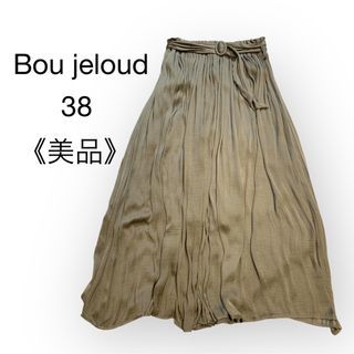 ブージュルード(Bou Jeloud)のブージュルード　くすみゴールド　ワイドパンツ　38 夏秋　ベルト付　ウエストゴム(カジュアルパンツ)