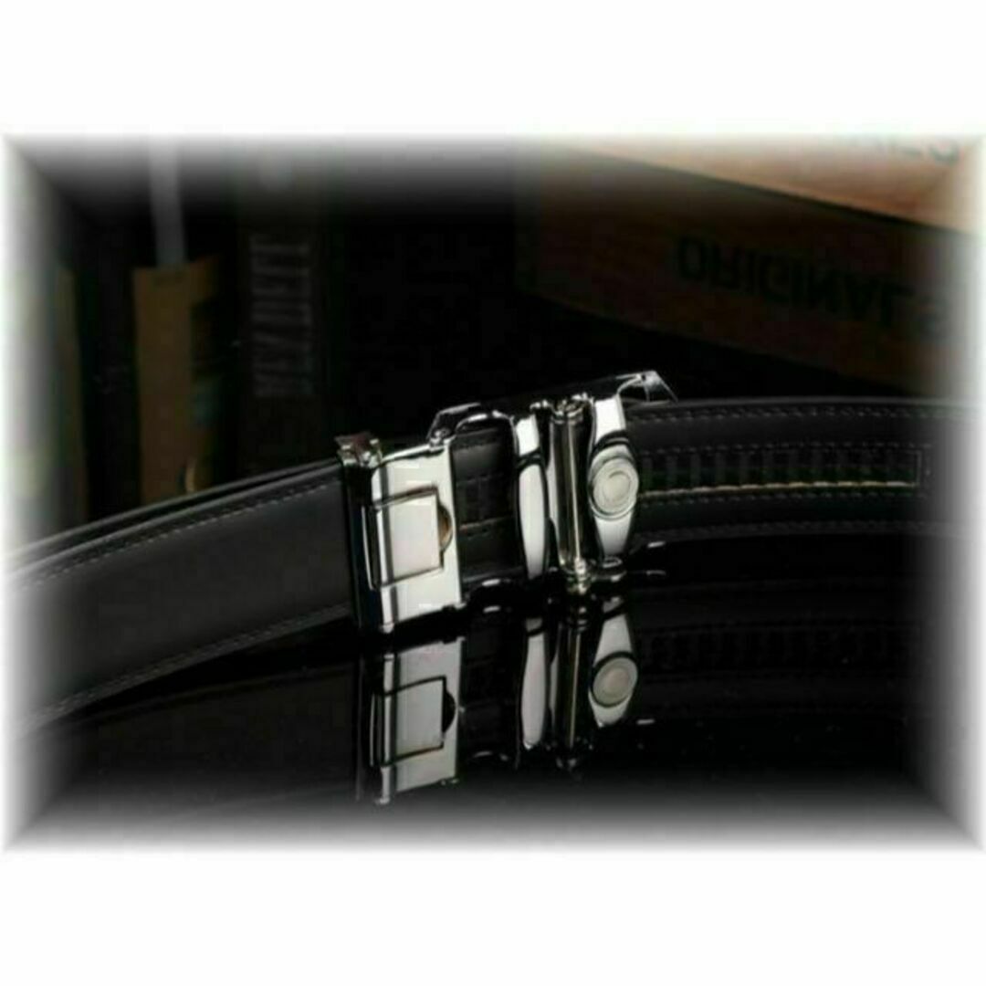 ベルト メンズ レザー ゴルフ おしゃれ カジュアル 無段階ロック ブラック メンズのファッション小物(ベルト)の商品写真