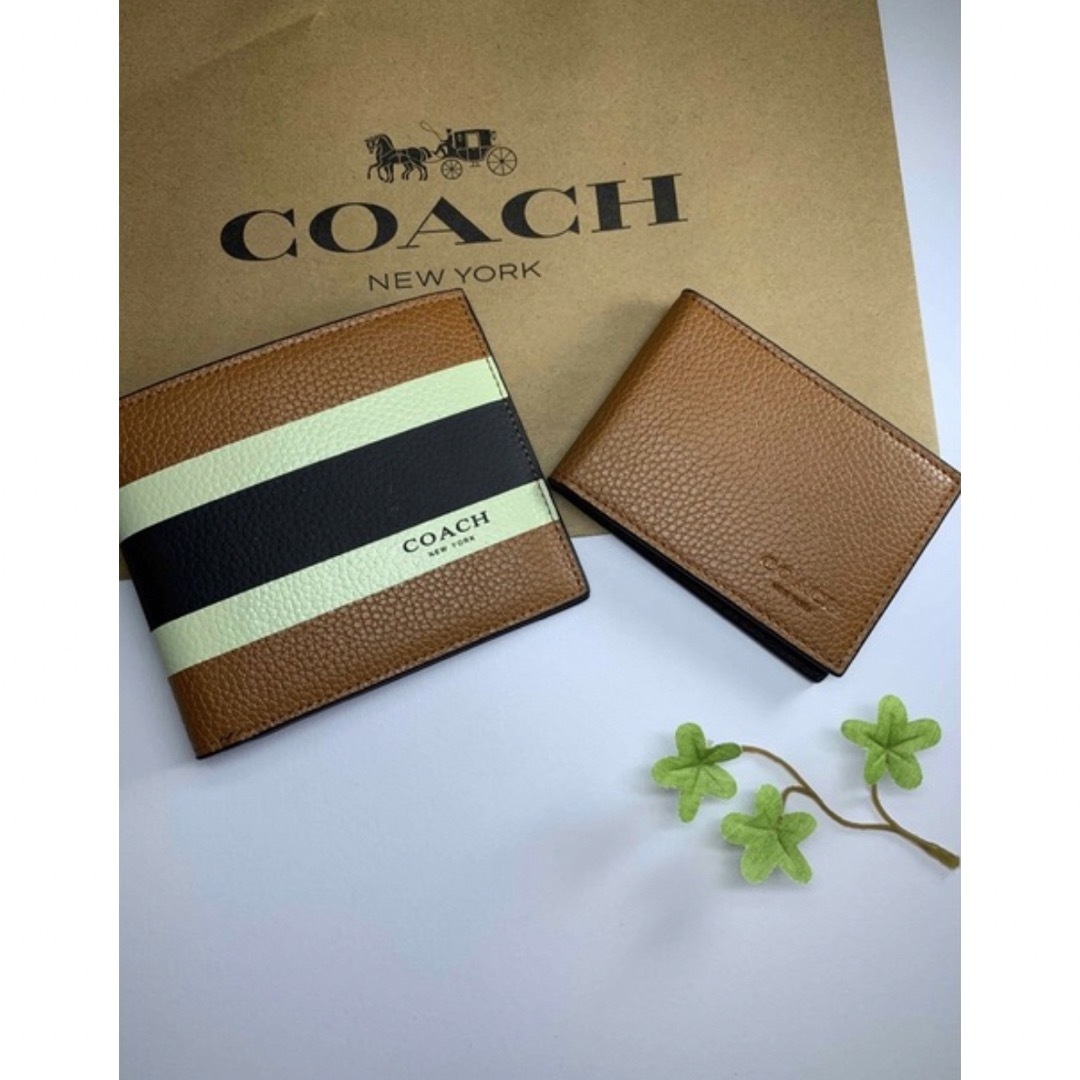 COACH - 新品 未使用 コーチ COACHブラウンストライプカードケース