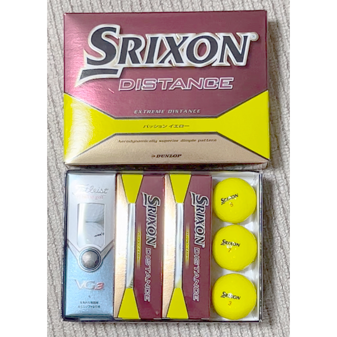 Srixon(スリクソン)のゴルフボール　SRIXON DISTANCE ＋ Titleist VG3 チケットのスポーツ(ゴルフ)の商品写真