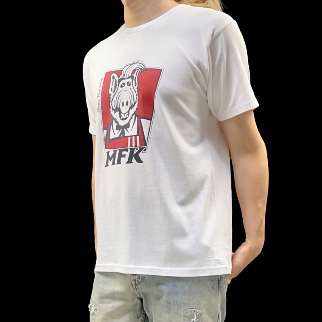 新品 ALF アルフ メルマック 宇宙人 KFC カーネルおじさん 白 Tシャツ メンズのトップス(Tシャツ/カットソー(半袖/袖なし))の商品写真