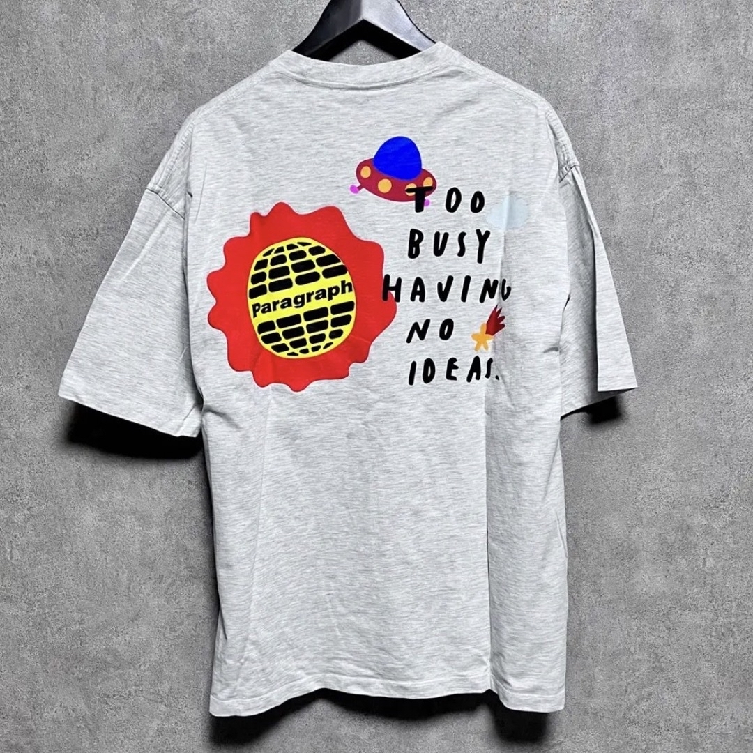✨サマーセール中✨Paragraphスマイルハッピー立体ロゴTシャツメランジ メンズのトップス(Tシャツ/カットソー(半袖/袖なし))の商品写真