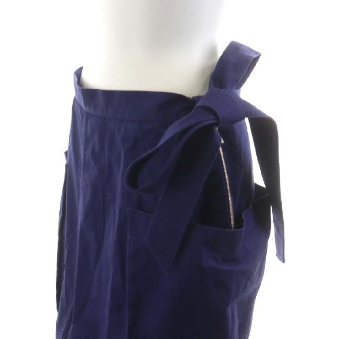 Drawer(ドゥロワー)のドゥロワー リボンロングタイトスカート ミモレ ロング コットン 38 M 紫 レディースのスカート(ロングスカート)の商品写真