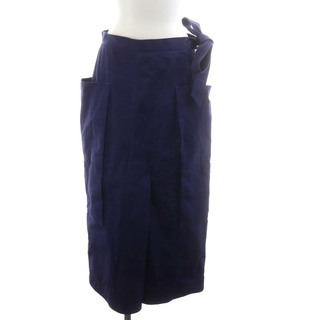 ドゥロワー(Drawer)のドゥロワー リボンロングタイトスカート ミモレ ロング コットン 38 M 紫(ロングスカート)